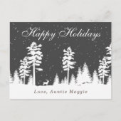 Winterwunderland Silhouette Weihnachtsfeiertage Po Postkarte (Vorderseite)