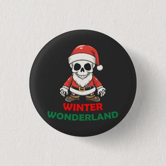 Winterwunderland Skull Button (Vorderseite)