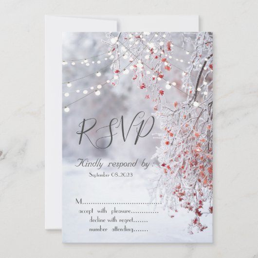 Winterwunderland, Snow String Lights UAWG Einladung (Vorderseite)