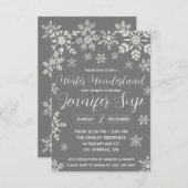 Winterwunderland, Snowflake Baby Sprinkle, Dusche Einladung (Vorne/Hinten)