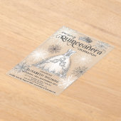 Winterwunderland Snowflakes Tiara Quinceañera Acryleinladungen (Ablage )