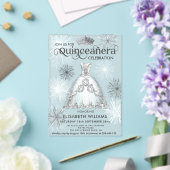 Winterwunderland Snowflakes Tiara Quinceañera Acryleinladungen (In Situ (Hochzeit))