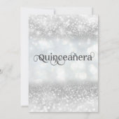 "Winterwunderland Snowflakes tiara Quinceañera Einladung (Rückseite)