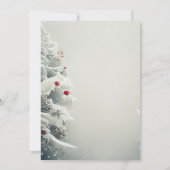 Winterwunderland, Strandlichter Schneefall Verlobu Einladung (Rückseite)