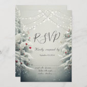 Winterwunderland, Strandlichter - UAWG Schnee Einladung (Vorne/Hinten)