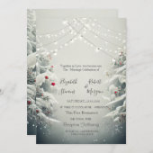 Winterwunderland, Strandlichtschneehochzeit Einladung (Vorne/Hinten)