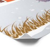 Winterwunderland: Vintage Landschaft. Poster (Ecke)