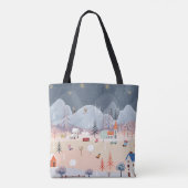 Winterwunderland: Vintage Landschaft. Tasche (Rückseite)