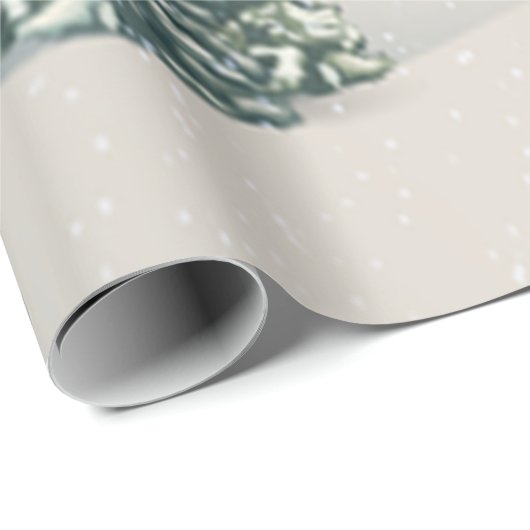 Winterwunderland, Wald, Schneeurlaub Geschenkpapier (Rolleneckpunkt)