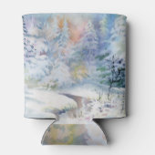 Winterwunderland: Wasserfarbenwelt Landschaft Dosenkühler (Rückseite)