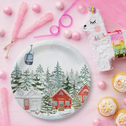 Winterwunderland Weihnachtsgeschichte Pappteller (Party)