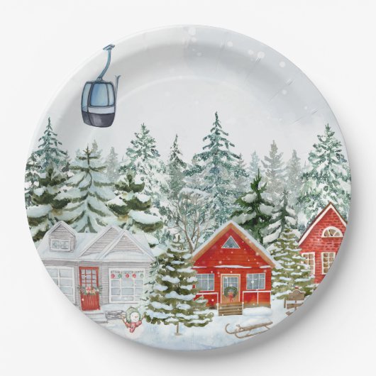 Winterwunderland Weihnachtsgeschichte Pappteller (Vorderseite)