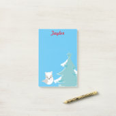 Winterwunderland Weißer Fuchs Post-it Klebezettel (Auf Schreibtisch)