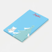 Winterwunderland Weißer Fuchs Post-it Klebezettel (angewinkelt)