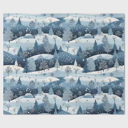 Winterwunderlandschaft Geschenkpapier (Flach)