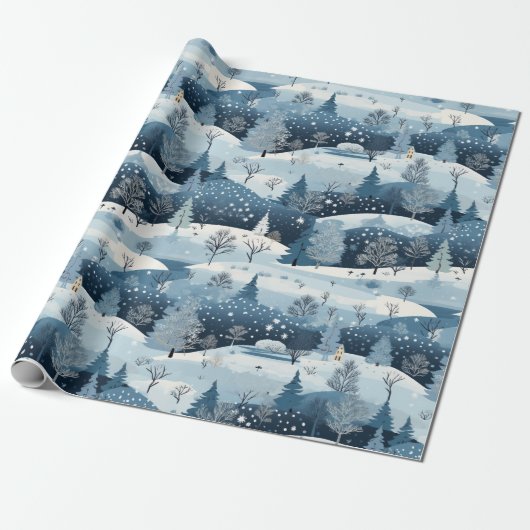Winterwunderlandschaft Geschenkpapier (Ungerollt)