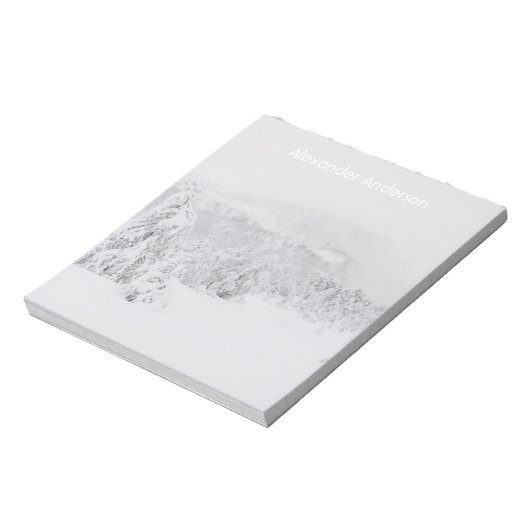 Winterwunderlandschaft mit Nebel Notizblock (Rotiert)