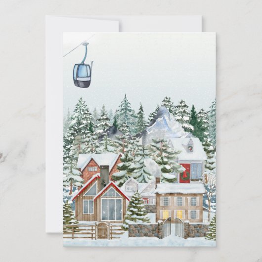 Winterwunderschönes Weihnachtsdorf Feiertagskarte (Vorderseite)