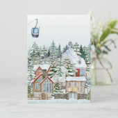 Winterwunderschönes Weihnachtsdorf Feiertagskarte (Stehend Vorderseite)