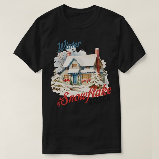 Winterwünsche und Schneeflocken Kisses T-Shirt (Design vorne)