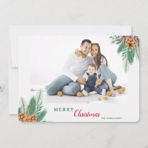 Wintery Accents Foto Holiday Card Feiertagskarte