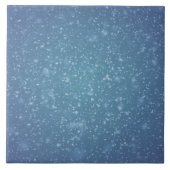 Wintery Blue Glitzer Snow Texture Fliese (Vorderseite)
