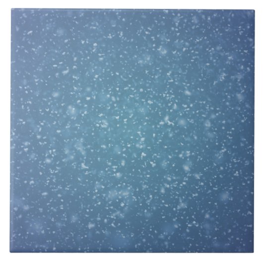 Wintery Blue Glitzer Snow Texture Fliese (Vorderseite)