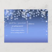 Wintery Blue Lights Winter Wedding Save the Date Ankündigungspostkarte (Rückseite)