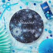 Wintery Blue Snowflake Musterpapier-Teller Pappteller (Party)