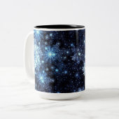 Wintery Blue Snowflake Pattern Tasse (Vorderseite Links)
