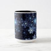 Wintery Blue Snowflake Pattern Tasse (Mittel)