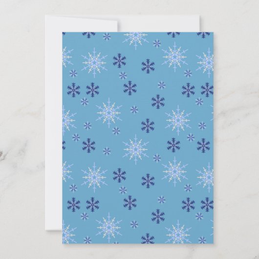 Wintery Blue Snowflake und Lichter Einladung (Rückseite)