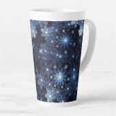 Wintery Blue Snowflakes Milchtasse (Rechte Ecke)