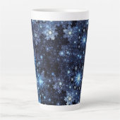Wintery Blue Snowflakes Milchtasse (Vorderseite)
