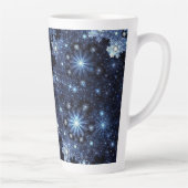 Wintery Blue Snowflakes Milchtasse (Rechts)