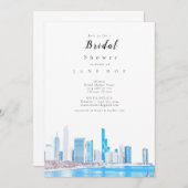 Wintery Chicago Skyline Bridal Shower Einladung (Vorne/Hinten)