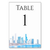 Wintery Chicago Skyline Tischnummern (Vorderseite)