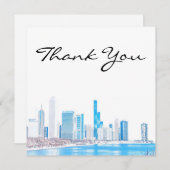 Wintery Chicago Skyline Vielen Dank für Ihre Karte (Vorne/Hinten)