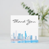 Wintery Chicago Skyline Vielen Dank für Ihre Karte (Stehend Vorderseite)