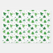 Wintery Christmas Shades of Green Gift Geschenkpapier Set (Vorderseite)