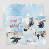 Wintery Collage Holiday Card Einladung (Vorne/Hinten)