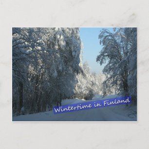 Wintery Country Road Postkarte