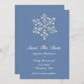 Wintery Crystal Snowflake Save the Date (Vorne/Hinten)