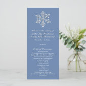 Wintery Crystal Snowflake Wedding Programm (Stehend Vorderseite)