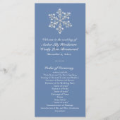 Wintery Crystal Snowflake Wedding Programm (Vorderseite)
