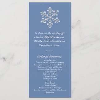 Wintery Crystal Snowflake Wedding Programm