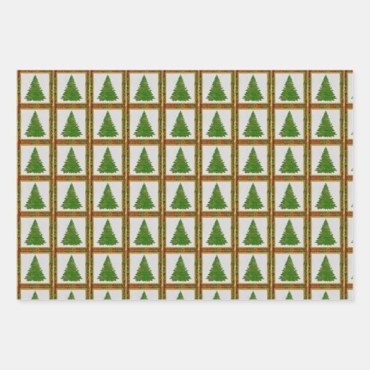 Wintery Festlich fröhliche Feuerstelle Baum Weihna Geschenkpapier Set (Vorderseite 3)