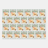 Wintery Festlich fröhliche Feuerstelle Baum Weihna Geschenkpapier Set (Vorderseite)