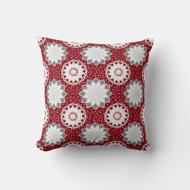 Wintery Floral Muster Custom Kissen (Vorderseite)