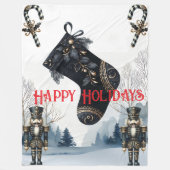 Wintery Gothic Holiday Fleece Blanket (Vorderseite)